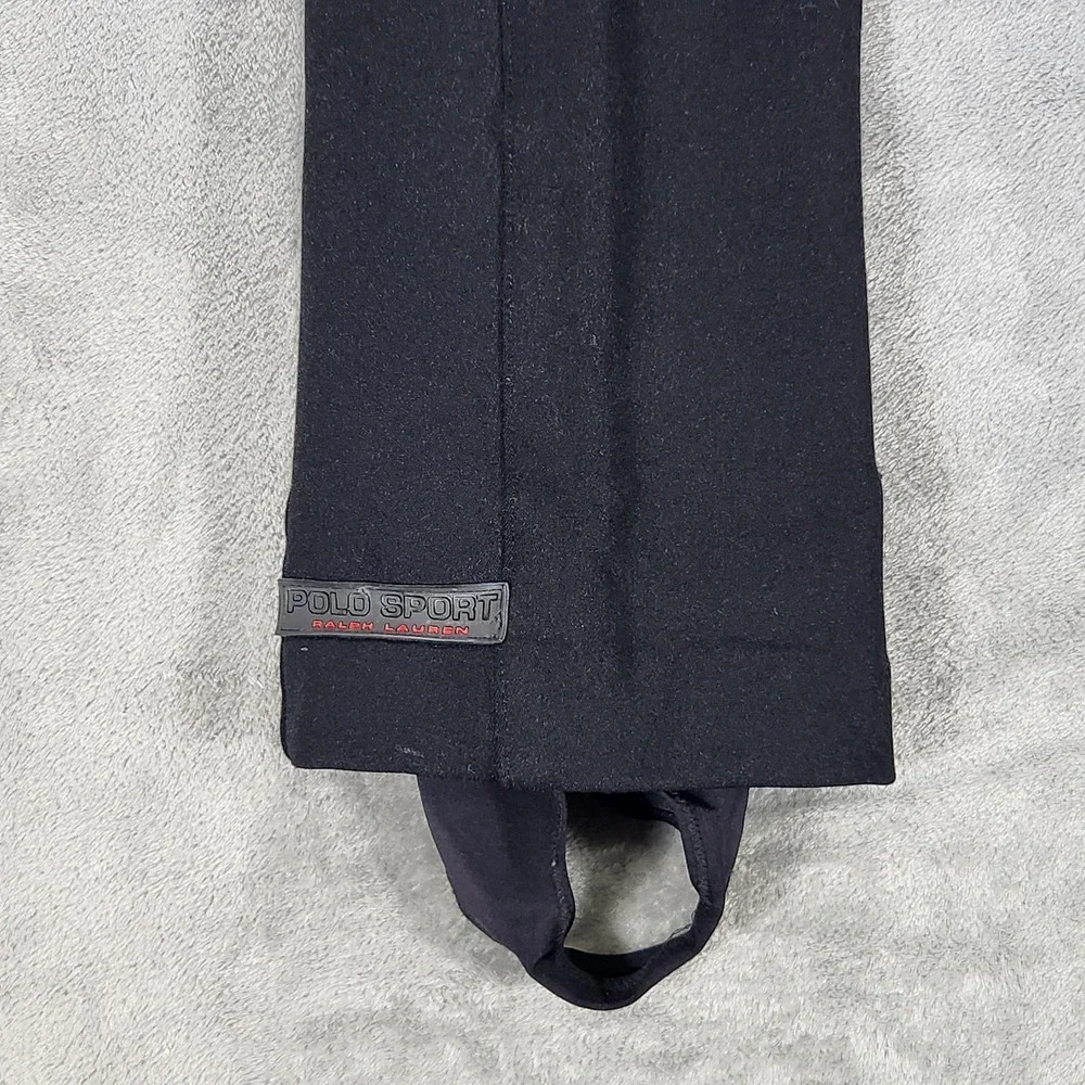 Vintage Polo Sport Ralph Lauren Snow Pants Mens 33x30 Black Stirrup Ski Zip Cuff
